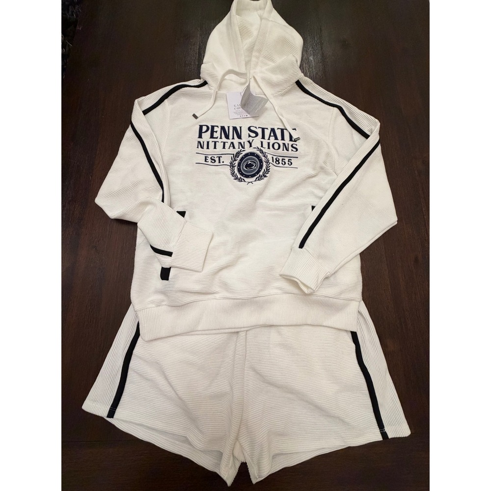 Gameday Couture Penn State Nittany Lions Ribbed Hoodie Shorts Set White Medium - Picture 1 of 7